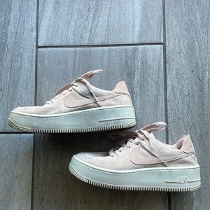 Nike Air Force Ones Pink Suede